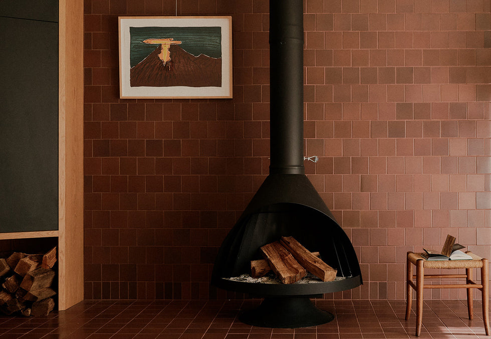 Redwood Fireplace
