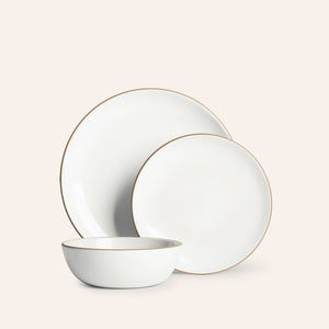 Opaque White 3-Piece Dinnerware Set