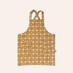 Sunshine Apron in Turmeric/Wedgewood