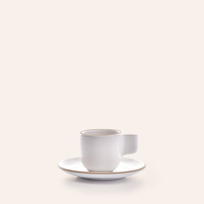 Espresso Cup & Saucer in Opaque White